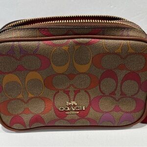 Coach Brown and Pink Signature Crossbody Bag